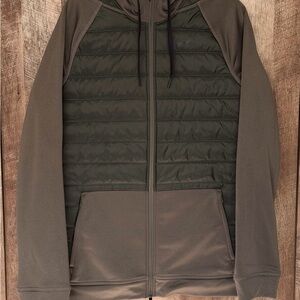 Nike Men's Green and Brown Puffer Jacket